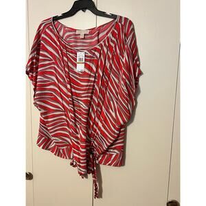 NWT 3X:  MICHAEL Michael Kors zebra print square neck top